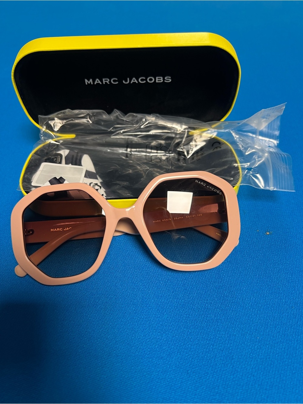 Marc Jacobs Pink Oversized Geometric Sunglasses